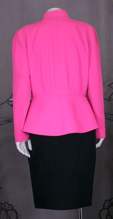 hot pink skirt suit