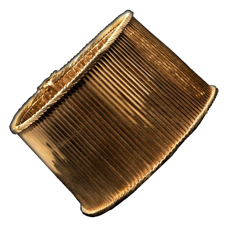 A LARGE GOLD CUFF  BRACELET For Sale