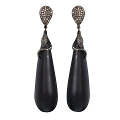 Ebony Diamond Pendant Earrings