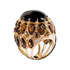Smoked Quartz Dome Ring