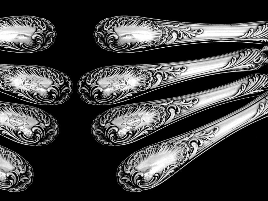 Women's or Men's PUIFORCAT French All Sterling Silver Hors-D'Oeuvre Set 4 pc with Box Rococo