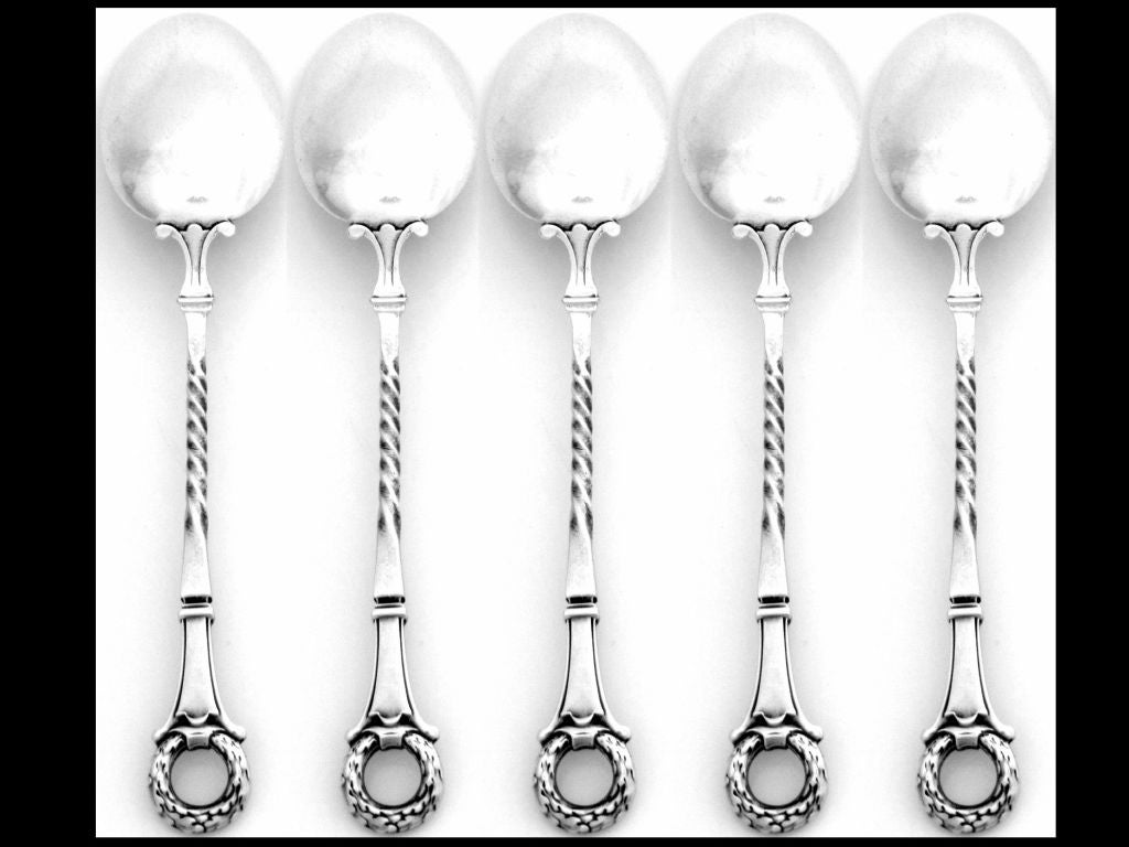 Women's or Men's CHRISTOFLE French Silver Spoon Set 12 pc Empire Pattern with Original Box