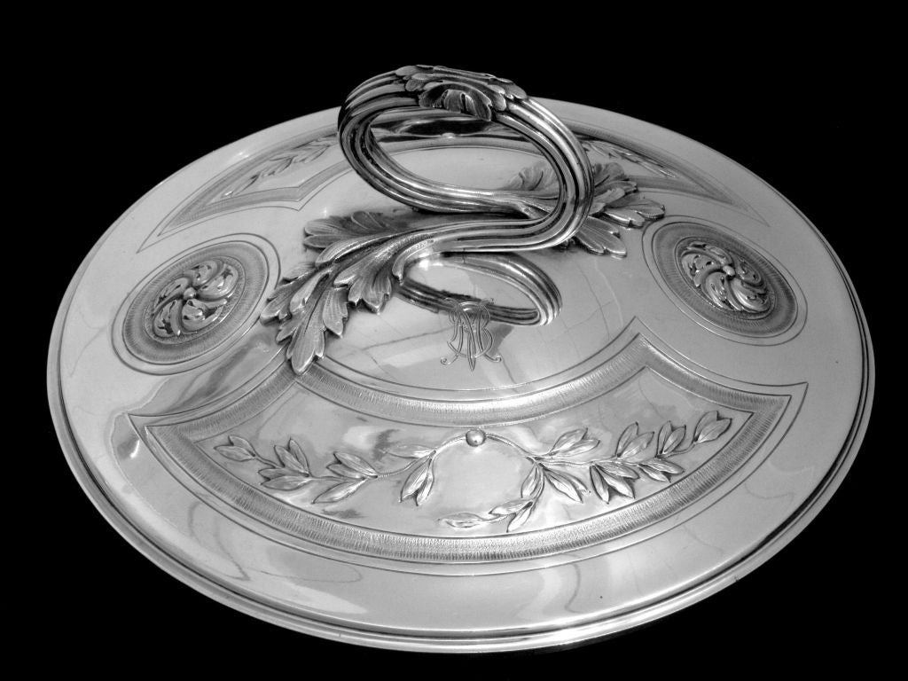 Women's or Men's PUIFORCAT Rare French Sterling Silver Ecuelle Covered Serving Dish/Tureen