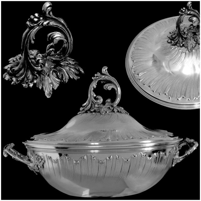 Gavard Fabulous French Sterling Silver Covered Serving Dish/Tureen Rococo For Sale 5