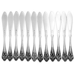 CARDEILHAC French All Sterling Silver Caviar Spreaders 12 pc Mascarons