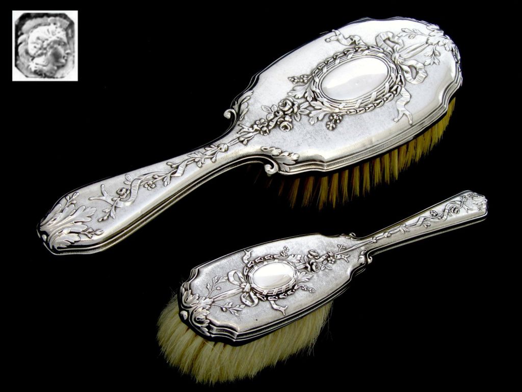 Women's French Sterling Silver Travel Vanity Set 10 pc w/Original Case