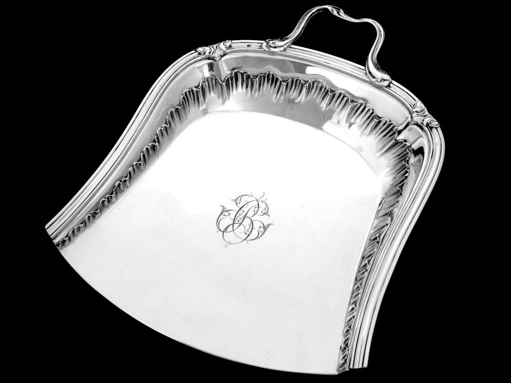 HENIN French All Sterling Silver Crumb Tray Service 2 pc Rococo 2