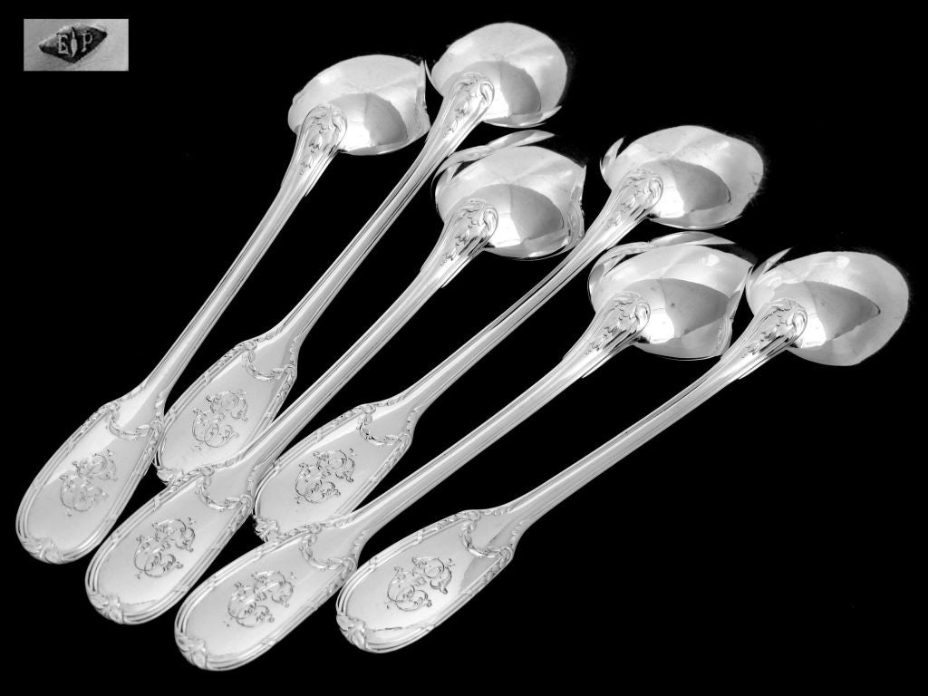 Women's or Men's PUIFORCAT French Sterling Silver Dessert Flatware Set 12 pc Neo Classical