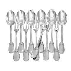 PUIFORCAT French Sterling Silver Dessert Flatware Set 12 pc Neo Classical