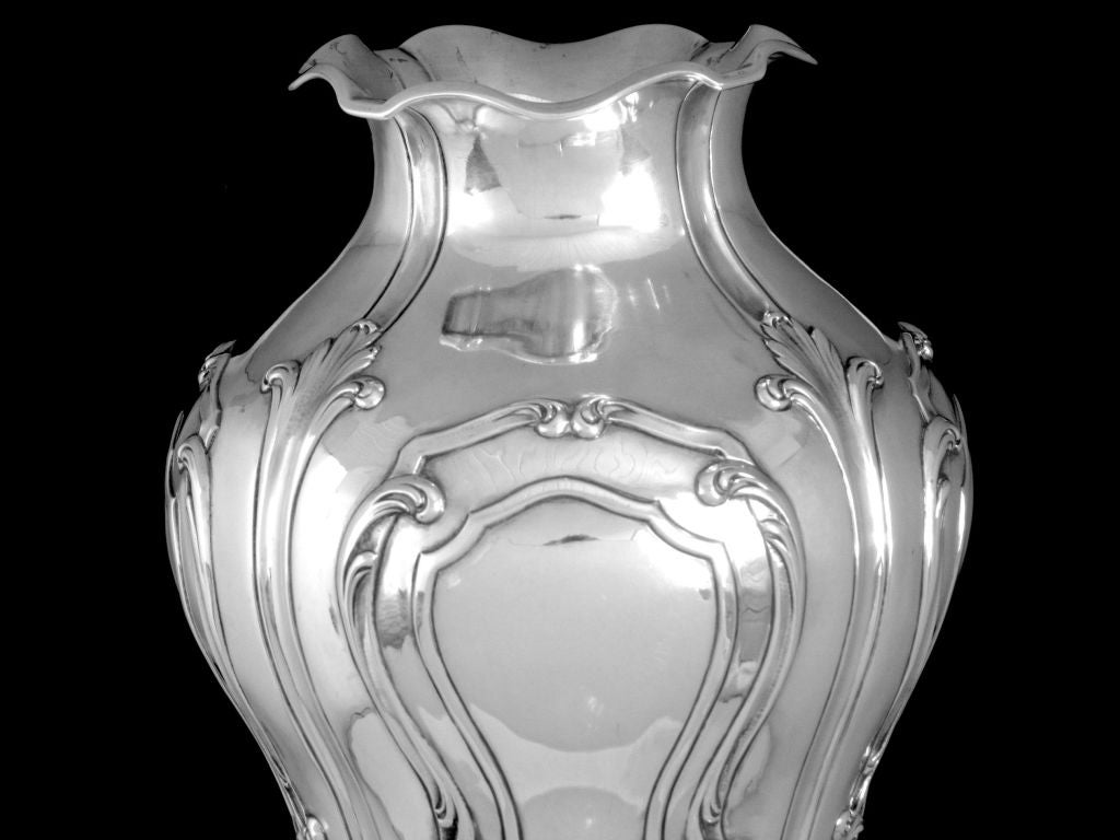 Women's or Men's AUCOC Imposing French All Sterling Silver Vase 10 3/5