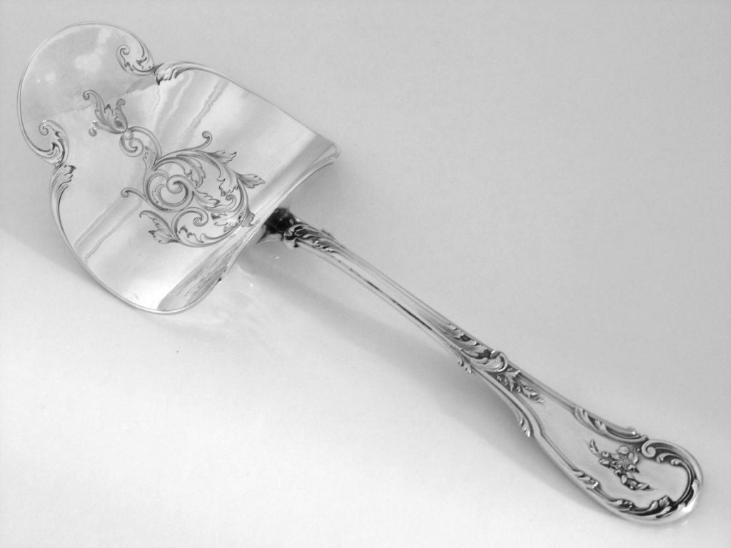 CARDEILHAC French All Sterling Silver Asparagus/Pastry Server Rococo 1