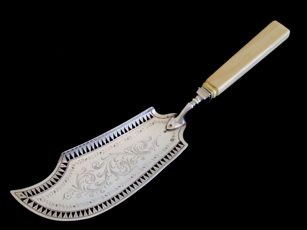Georgian Rare French Sterling Silver Fish Knife/Serving Implement 12