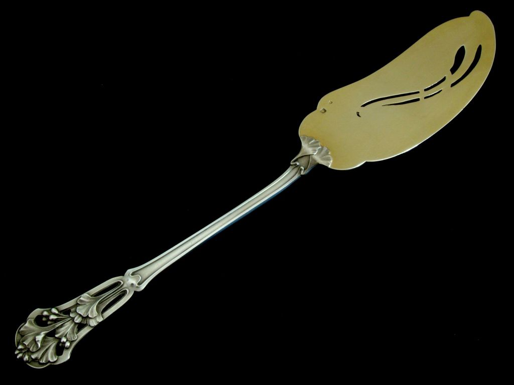 Soufflot Rare French All Sterling Silver Vermeil Ice Cream Set 2 pc Mistletoe For Sale 2
