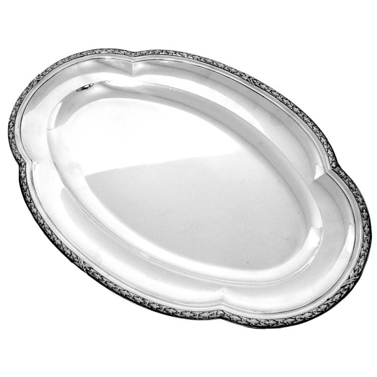 Henin Fabulous French Sterling Silver Serving Dish/Tray Louis XVI Pattern