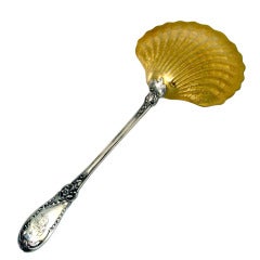 Gorgeous French All Sterling Silver Vermeil Strawberry Spoon Rococo