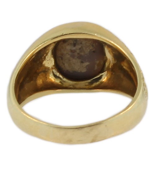 Black Opal, Yellow Gold Men's Ring In Excellent Condition For Sale In Toronto, ON