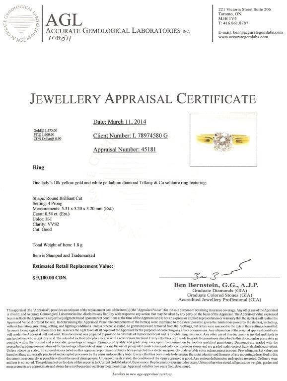 Tiffany & Co. Palladium Diamond Gold Ring For Sale 5