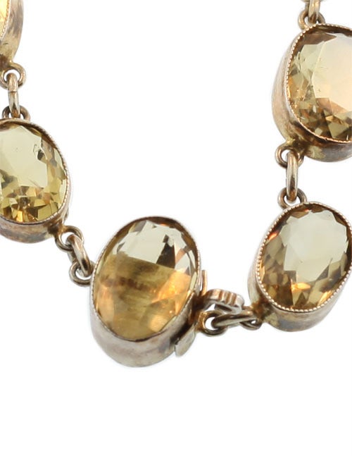 Victorian Silver Gilt and Citrine Drop Necklace