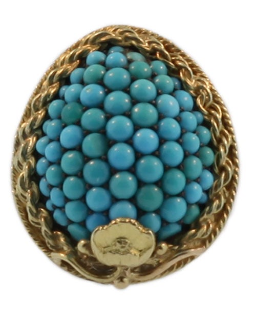 Antique Yellow Gold and Turquoise Ring