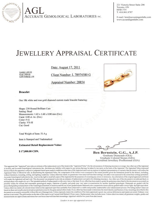 Italian Diamond Gold Bracelet For Sale 3