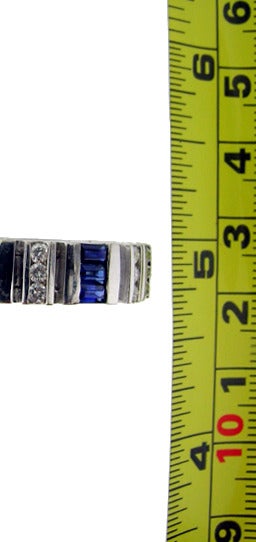 Classic Sapphire Diamond White Gold Bracelet For Sale 2