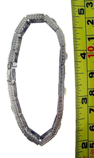 Art Deco Sapphire Diamond Platinum Bracelet For Sale 1