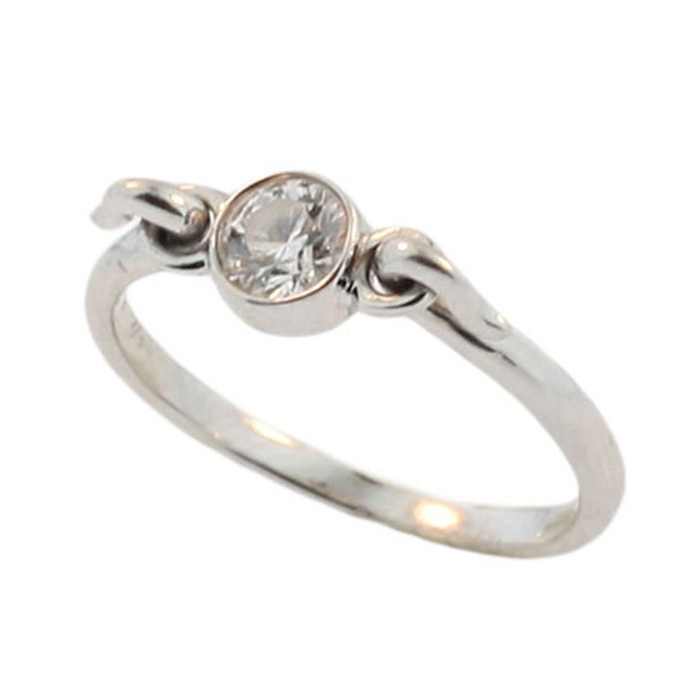 Tiffany & Co. Diamond Platinum Swan Ring For Sale