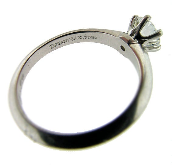 Women's Tiffany & Co. .74 Round Brilliant Diamond Ring For Sale