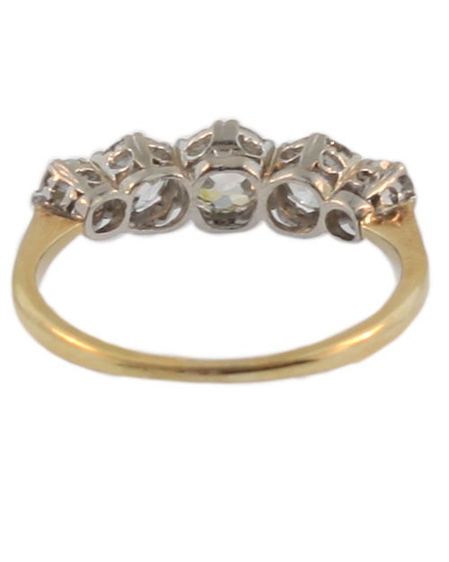 Art Nouveau Antique Five Stone Diamond Ring For Sale