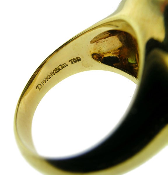 Tiffany & Co. Paloma Picasso Green Cabochon Tourmaline Ring In Excellent Condition In Toronto, ON