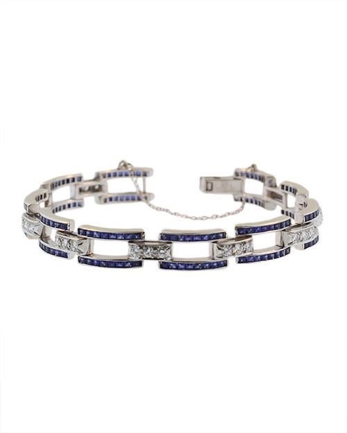 Birks White Gold Diamond and Sapphire Bracelet