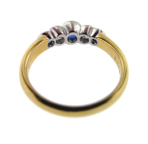 Birks Diamond and Sapphire Ring In Excellent Condition In Toronto, ON
