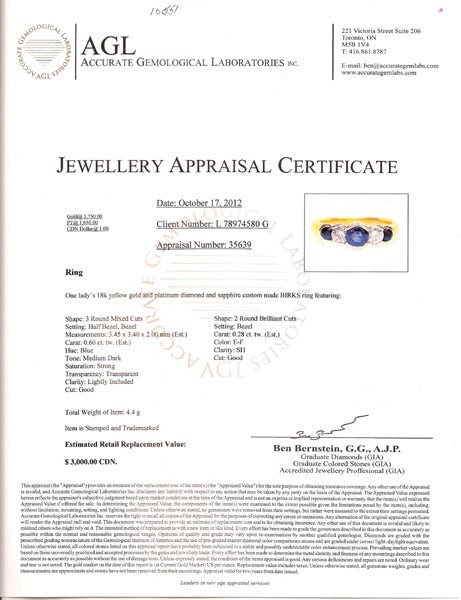Women's Birks Diamond and Sapphire Ring