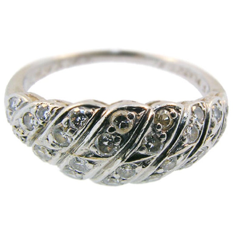 Birks Platinum and Diamond Ring For Sale