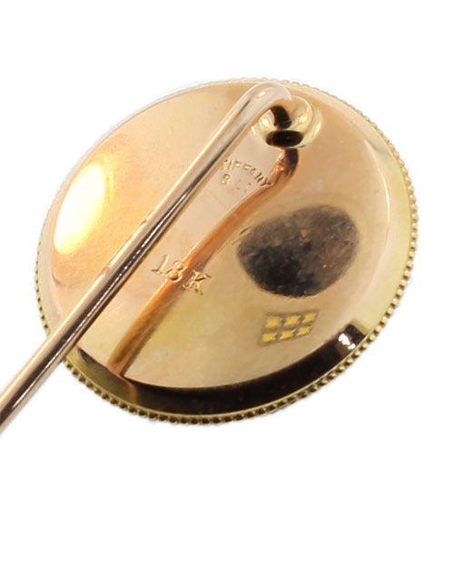 Rare Tiffany Reverse Painted Stick Pin In Good Condition In Toronto, ON