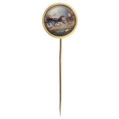 Vintage Rare Tiffany Reverse Painted Stick Pin