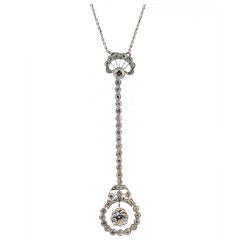 Art Nouveau Diamond Gold Pendant Necklace