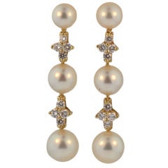Tiffany & Co. Diamond and Pearl Drop Earrings