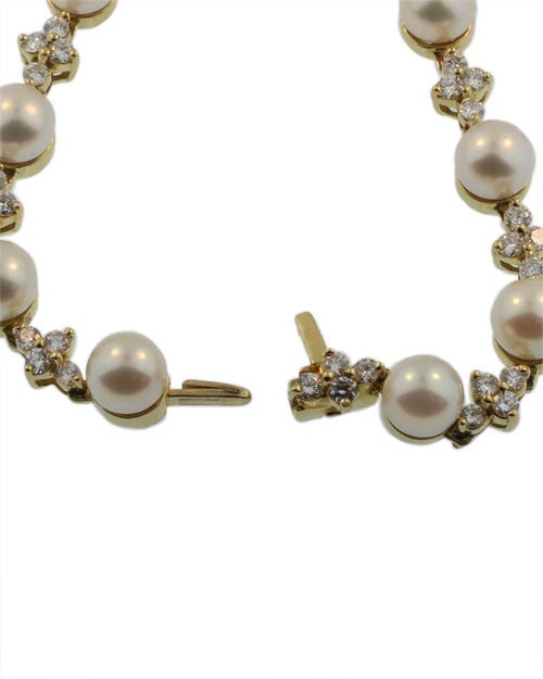 Women's Tiffany & Co. Diamond and Pearl Necklace For Sale