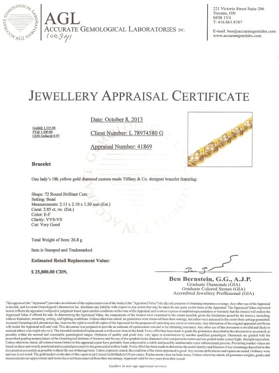 Classic Tiffany & Co. Diamond and Gold Bracelet For Sale 1