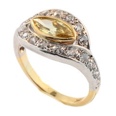 Art Deco Yellow Diamond Ring