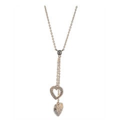 Tiffany & Co. Platinum Diamond Double Heart Necklace