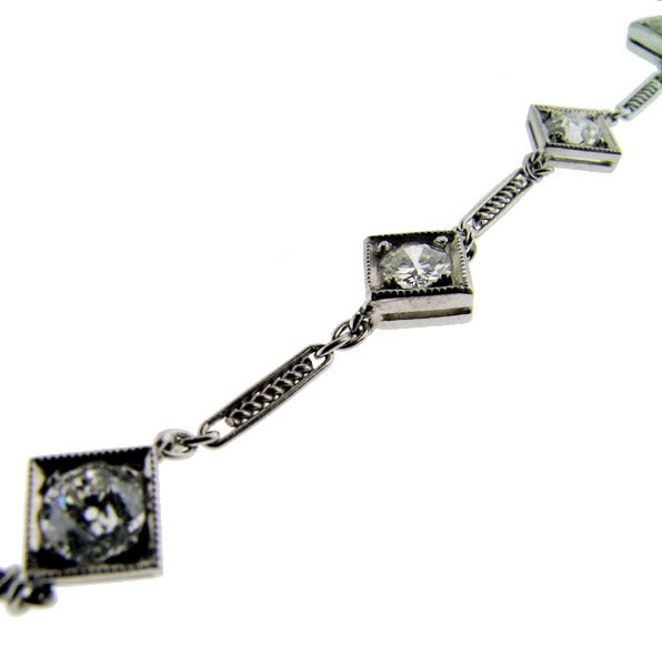 34 Inch Platinum and Diamond Long Chain