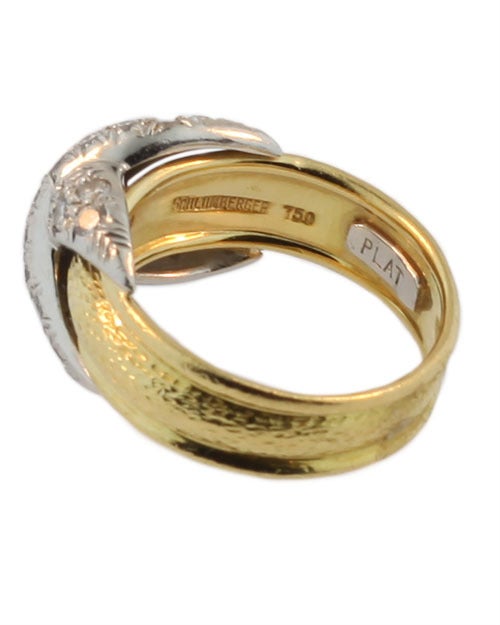 Women's Jean Schlumberger for Tiffany & Co. X Diamond, Platinum and Gold Ring For Sale