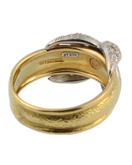Jean Schlumberger for Tiffany & Co. X Diamond, Platinum and Gold Ring For Sale 1