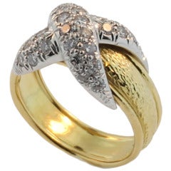 Jean Schlumberger for Tiffany & Co. X Diamond, Platinum and Gold Ring