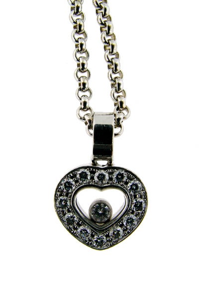 Chopard White Gold Heart Happy Diamond Pendant