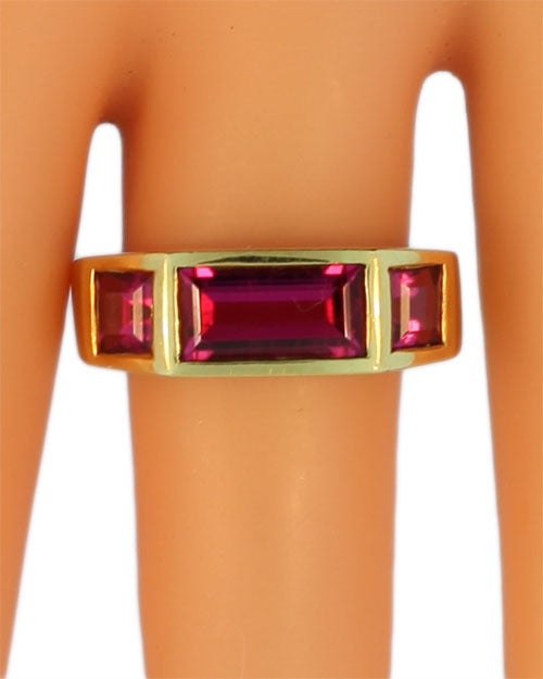 Paloma Picasso for Tiffany & Co. Rubelite Yellow Gold Ring. For Sale 1
