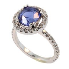 No Heat Sapphire and Diamond Ring