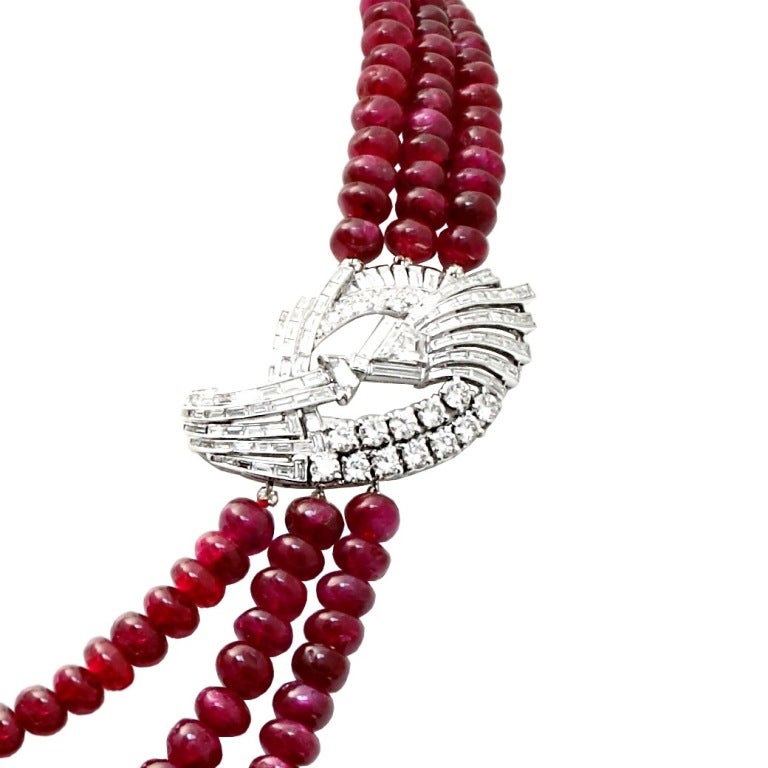 Important Burma No Heat Ruby Beads Necklace at 1stDibs burmese ruby
